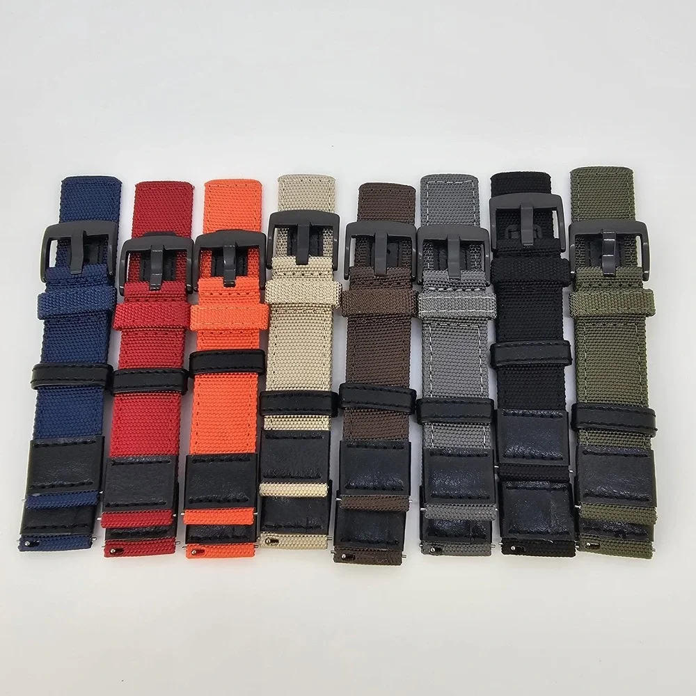 8X Premium Rugged 20MM Nylon Canvas Watch‎ Straps Bands Men 20MM Quick-Release